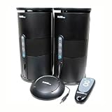 Audio Unlimited SPK-VELO-003 900MHz Wireless Indoor/Outdoor Speakers w/ Remote and Dual Power Transmitter (Black)