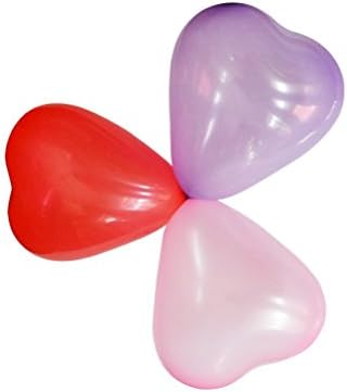 Romantic Wedding Heart shaped Thickened Balloons For Wedding and Party Decoration,50pcs Purple&amp;50pcs Pink&amp;50pcs Red