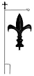 Black Fleur de Lis Garden Size Flag Pole