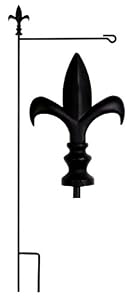 FLEUR de lis FLAG pole Stand HOLDER stake YARD ART NEW