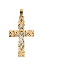 Clevereves 14K Yellow Gold 41.50X28.50 mm Crucifix Pendant