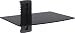 Designer Habitat - 1x Black Floating Shelf with Strengthened Tempered Glass for DVD Players/Cable Boxes/Games Consoles/TV Accessories