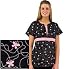 White Nursing Uniforms | Cotton Nursing Uniforms | White Swan Nursing Uniforms - White Swan Uniforms Butterfly Kiss Empire Waist Corduroy Scrub Top (S)