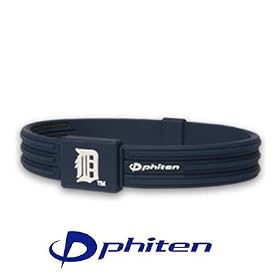 Phiten Detroit Tigers MLB Titanium X30 Bracelet, 6.75 Inch