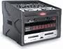 1SKB-106DJ DJ Station: Roto-mold shell, 10U slant top rack, 6U front rack, wood reinforced soft nylon cover