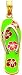 14K Gold Enameled Flowers on Green Flip Flop Pendant
