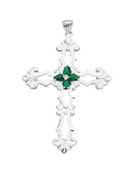 Birthstone Cross Sterling Silver May R42099