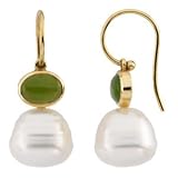 14K Yellow or White Gold Paspaley South Sea Cultured Pearl and Jade Earrings - Various Sizes