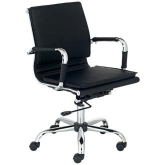 Tanner Black Faux Leather Lowback Desk Chair