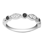 10k White Gold Black and White Diamond Ring (1/3 cttw)