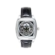 Tremont 3 Hand Automatic Skeleton Watch with Black MOP Dial and Leather Strap. Model: 843332003208