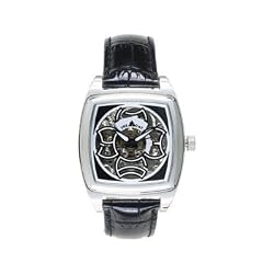 Tremont 3 Hand Automatic Skeleton Watch with Black MOP Dial and Leather Strap. Model: 843332003208