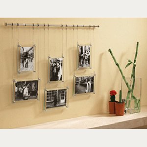 Umbra Trapeze 6-Photo Hanging Frame, Mixed Sizes, Nickel