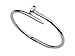 Jianyana Stainless Steel Nail Style Love Bangle Bracelet Oval Silver High Polish Fits 7.5 inch wrists ...