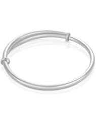Fashion Plaza 990 Womens Sterling Silver Bangle Bracelet 21.8g Weight 3mm Band Expandable Y50