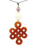 Large Serpentine Stone Endless Knot Pendant