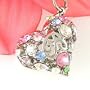 Cute 3D Heart with Multi Crystals Cell Phone Charm Strap
