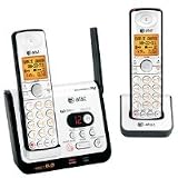 AT&T CL82209 DECT 6.0 Cordless Phone, Black/Silver, 2 Handsets