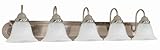 Nuvo Lighting 60/323 Ballerina Vanity Light with Alabaster Glass, Brushed Nickel, 36-Inch 5-Light
