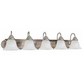 Nuvo Lighting 60 323 Ballerina Vanity Light with Alabaster Glass, Brushed Nickel, 36-Inch... by Nuvo