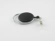 Retracting ID Card/Badge Reel, BLACK, 34'' Retractable Nylon Cord, Carabiner Style (Sold Individually)