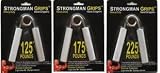 Strongman Grips Heavy Duty Hand Grippers - Set of 3 (125, 175 & 225 lbs)