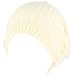 Winter Slouchy Ribbed Knit Beanie Button Ski Hat Ivory
