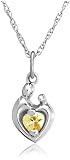 Sterling Silver Mother & Child November Birthstone Pendant by Janel Russell, 18