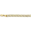 14K Yellow Gold Double Link Charm Bracelet - 7 inches