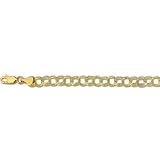 14K Yellow Gold Lite Double Link Charm Bracelet - 7.25 inches