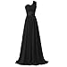 yan qiong Women's Chiffon One Shoulder Bridesmaids Evening Dresses