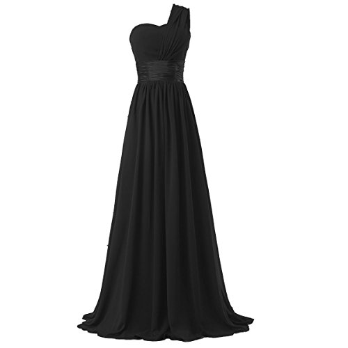 yan qiong Women's Chiffon One Shoulder Bridesmaids Evening Dresses