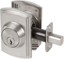 Delaney Designer Series Satin Nickel Single Cylinder Deadbolt Kwikset Keyway (We Key Lock Orders Alike for Free)