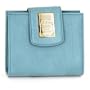Women's Bi-Fold Sapphire/Light Gold Wrinkled Leather Wallet: Sapphire/Light Gold Wallet