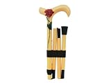 Star Canes, Folding/adjustable Super Light Derby Ladies Gold w/ Rose