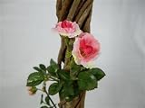 Deco-Office Pair of 4ft Potted Artificial Silk Pink Mini Diamond Rose Topiary Trees ~ Wedding Venue Reception & Home Decoration