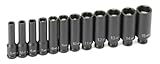 Grey Pneumatic (9712MDG) 1/4' Drive 12-Piece Deep Metric Magnetic Impact Socket Set [並行輸入品]