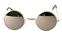 John Lennon Style Sun Glasses Shades Mirror Lens-Gold w/ Micro Case