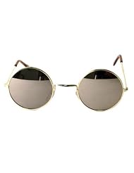 John Lennon Style Sun Glasses Shades Mirror Lens-Gold w Micro Case by Gravity Shades