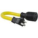 Conntek 1-Feet Generator Adapter 15-Amp U.S Plug to 20-Amp Twist Female Connector L5-20R
