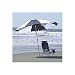 Blue and White 8 Ft Beach Umbrella with Tellon Coated Weatherproof Polyester Cover and Carry Bag / Uvf 50+