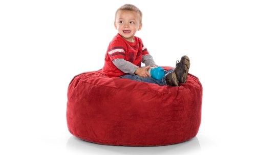 Jaxx Sac Jr. Kids Foam Bean Bag - Microsuede Cherry