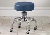 Adjustable chrome stool with round footring