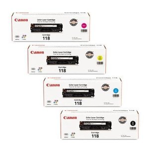 Original Canon 118 Black , Magenta , Cyan , Yellow Multi-pack Toner Cartridges