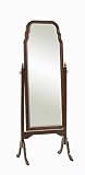 Floor Cheval Mirror Queen Anne Style in Cherry Finish