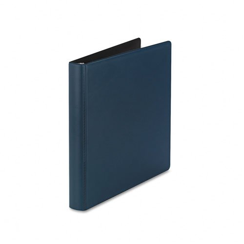 Samsill® Contour Heavy-Duty Locking Round Ring Binder, 8-1/2 x 11, 1in Cap, Dark Blue