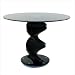 TransDeco Black Glass Dining Table