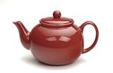 Red Stoneware 6 Cup Teapot