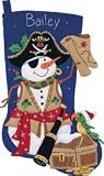 Swashbuckling Snowman Stocking Felt Applique Kit-18 Long