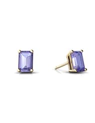 Genuine Tanzanite 14kt Yellow Gold Stud Earrings